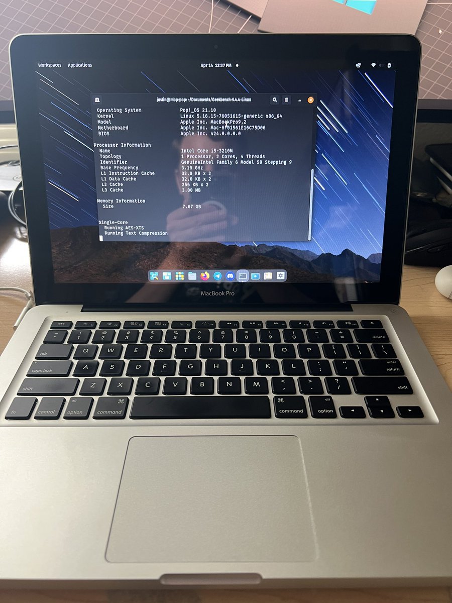 OptiplexPrime's tweet photo. Keeping my sanity with the #PopBook Pro @pop_os_official https://t.co/C50LRQiI5O