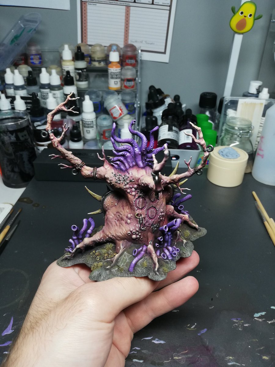 ronin_about's tweet photo. The Fleshulent Gnarlmaw. Just some weathering, and this Gnarlmaw will be ready for the table 😁 I thought a fleshy, demonic Gnarlmaw would be particularly grusome! #WarhammerCommunity #paintingwarhammer #warmongers #nurgle #ageofsigmar #maggotkinofnurgle. https://t.co/zKnuVHL65N