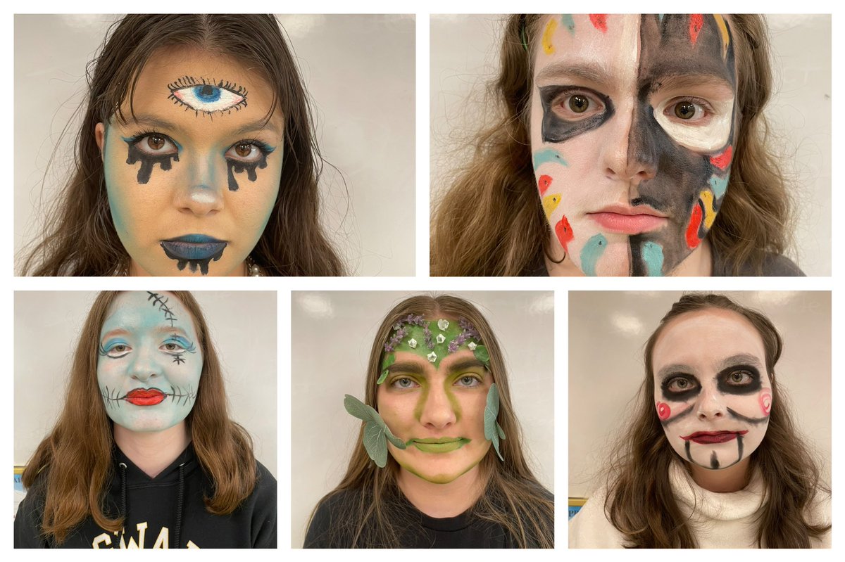 LoriJintheArts's tweet photo. Fantasy make-up in tech theatre class! #courage2create #themount @MauryCoSchools @MPHSGoTigers @MikeMit42546882 @RyanBJackson1 https://t.co/XGv0tqtnzp