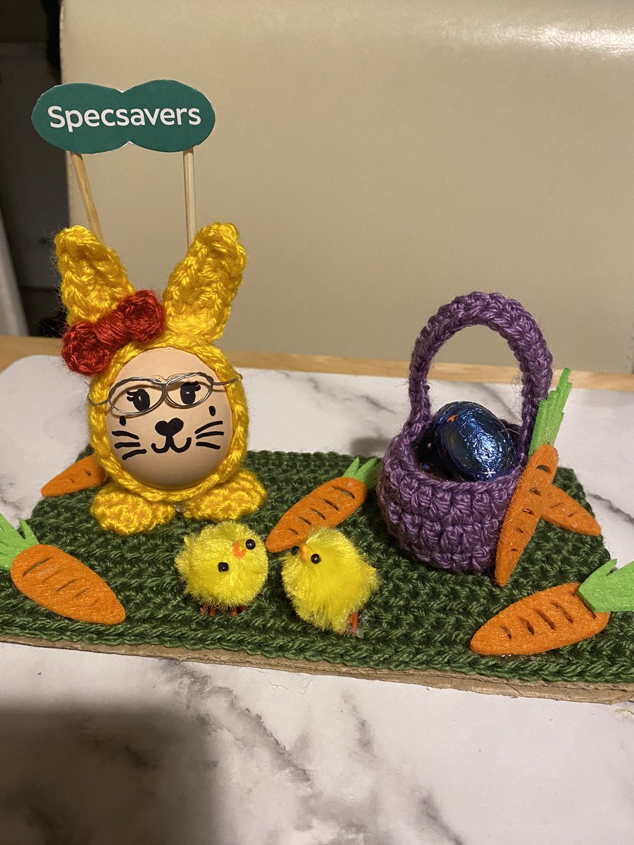 ‘Some Bunny went to <a href="/Specsavers/">Specsavers</a> ‘ …my daughters entry for boiled egg comp at work tomorrow (yes she works at Middlesbrough Specsavers Store 😉) #Easter #specsavers #shouldofgonetospecsavers