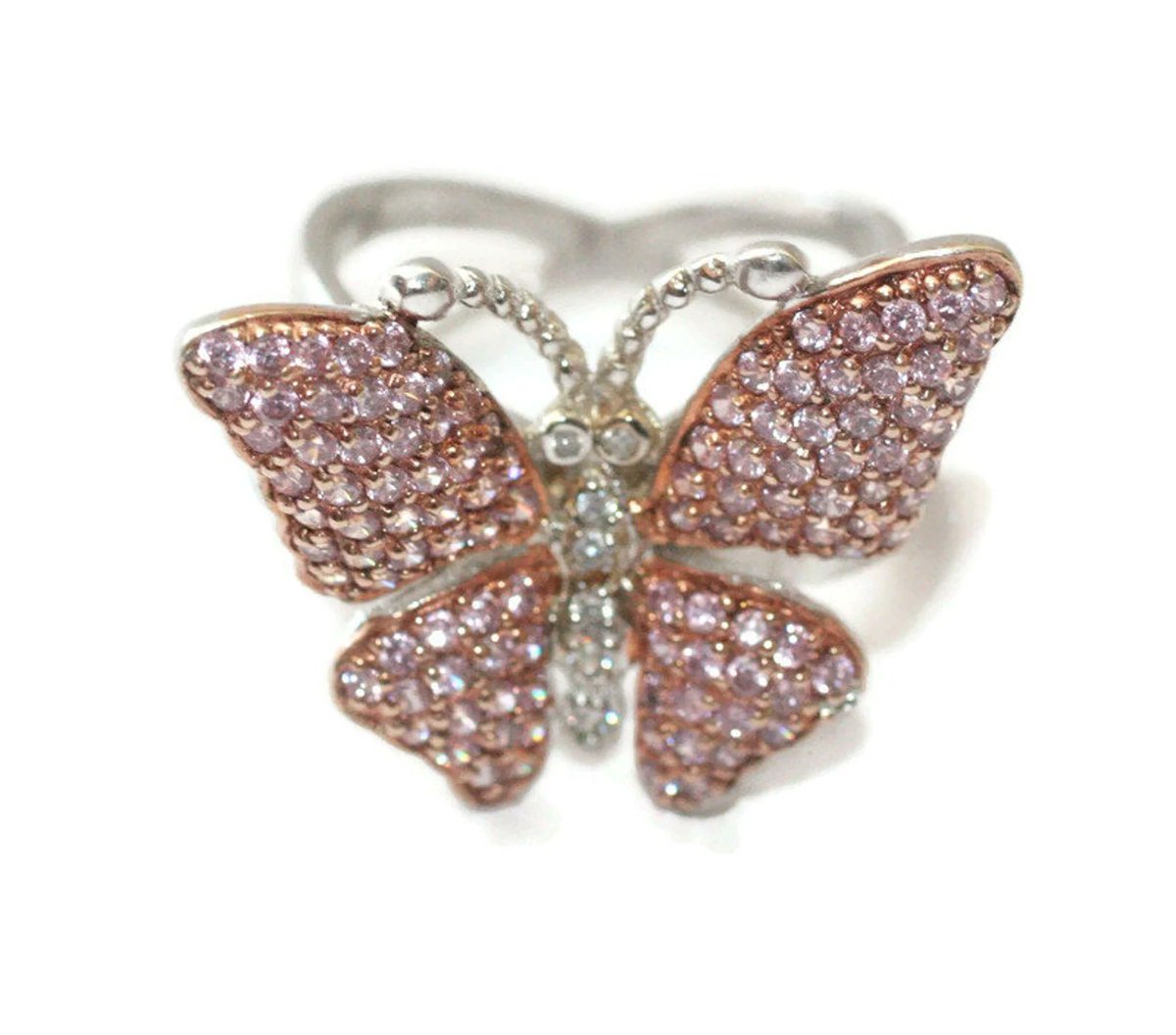 #statementring #pinkCZring #butterflyring #gotvintagehttps://www.etsy.com/listing/960868977/pink-cz-butterfly-ring-sterling-silver