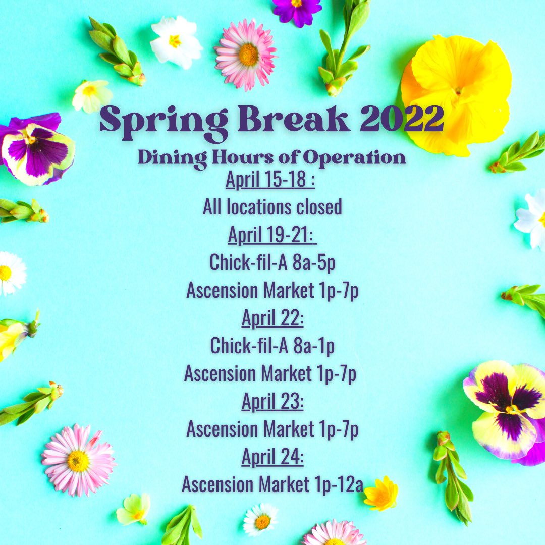 Have a safe and fun Spring Break, Lions!