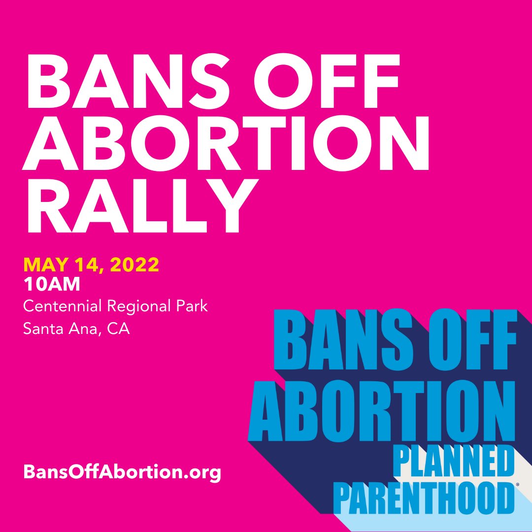 OCWomensMarch's tweet photo. Mark your calendar 📅 for the #BansOffAbortion Rally on May 14, hosted by Planned Parenthood of Orange and San Bernardino Counties. We must take a stand against the sweeping abortion bans going into effect across the country. ✊🏽 ✊🏻 ✊🏿 ✊🏾
RSVP: 🌐 https://t.co/tPv9FrK6Y6 https://t.co/PShoDliHnh