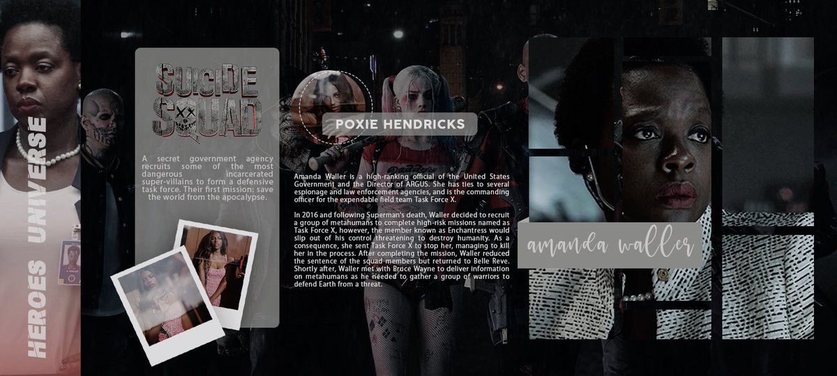 ᅠᅠ
ᅠᅠ
                  ━━⇢ Poxie Hendricks
                  as AMANDA WALLER ◞
ᅠᅠ
ᅠᅠ