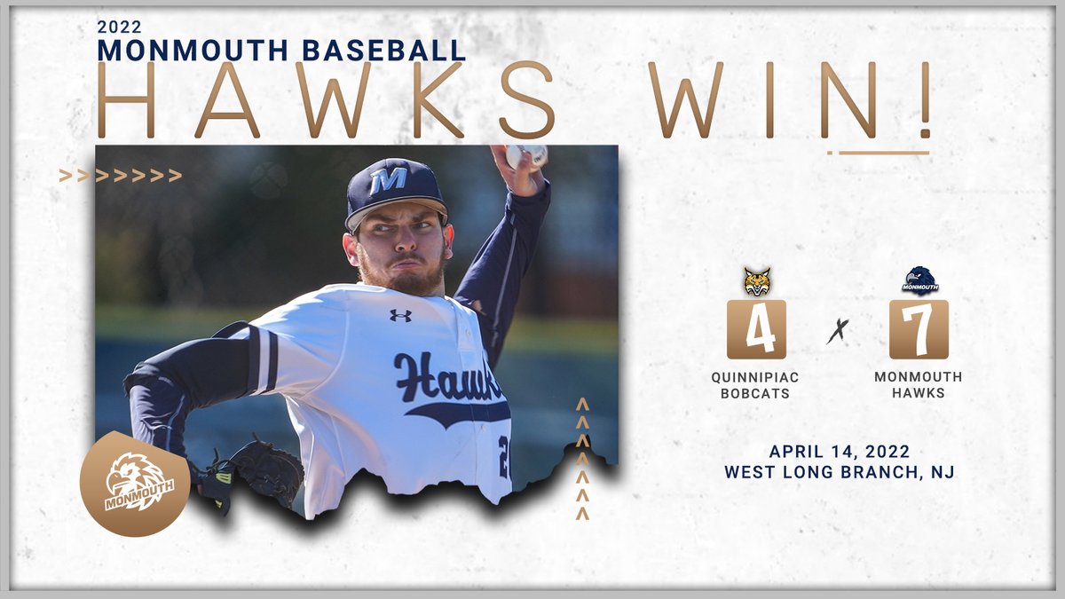 MonmouthHawks's tweet photo. Rolling along.

@Dombroski_Trey strikes out 1⃣3⃣. @_alexbarker11 and @HarmsteadJames homer. @MUHawksBaseball is 7-0.

#FlyHawks https://t.co/TjVS9bWEZg