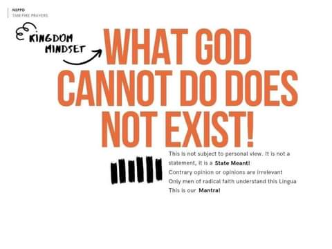 SampraiseOracle's tweet image. What God cannot do does not exist. #Gbagam #StreamsOfJoyUyo
#NSPPD @streamsofjoyHQ @RealJerryEze