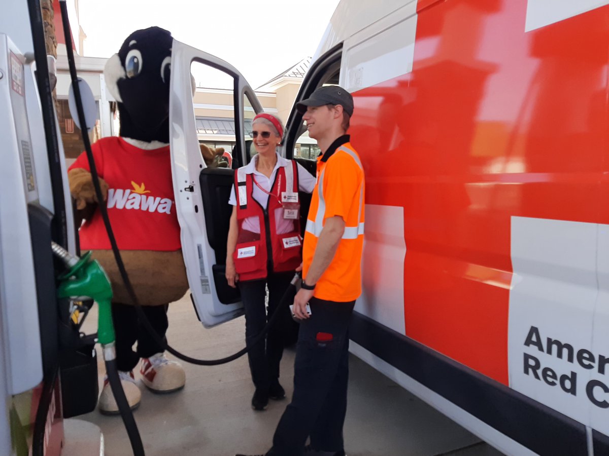 NJRedCross's tweet photo. It's #WawaDay! In addition to offering free coffee to celebrate 58 years, @Wawa has donated $100,000 in gift cards to us to fuel our response vehicles and help feed people affected by disasters. Huge thanks to Wawa for your continued support and #compassion! https://t.co/5ePQ7pO9Ue