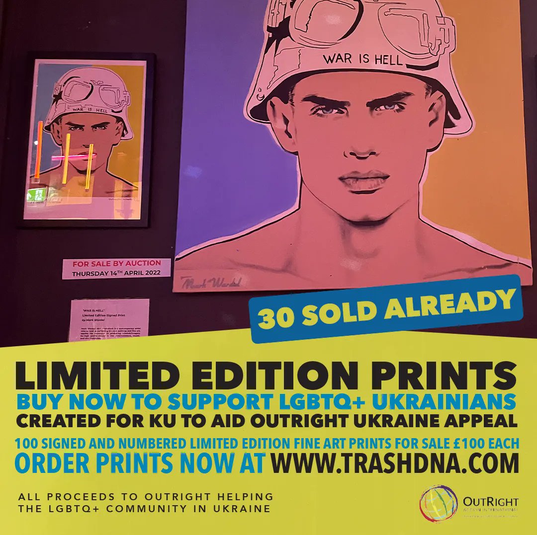 There are 100 signed and numbered limited edition fine art prints of the large piece we're auctioning TONIGHT - They're on sale for sale at £100 each from buff.ly/3v3a3c6 - all proceeds to OUTRIGHT!