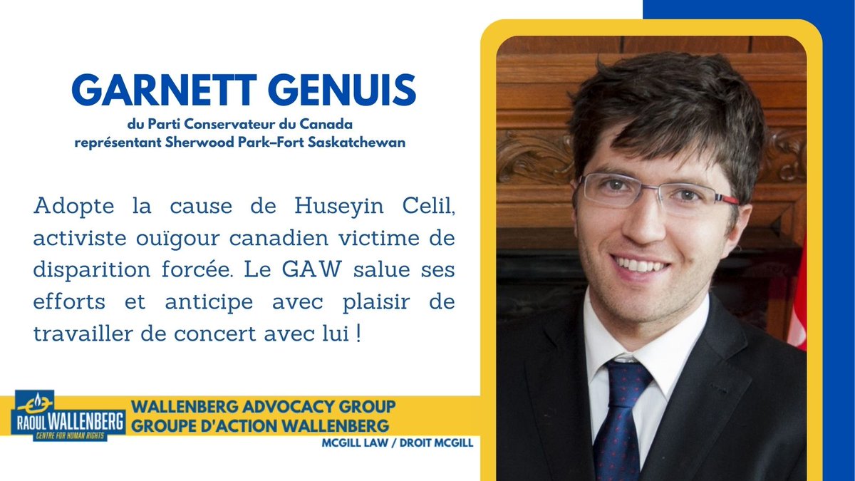 WallenbergGroup's tweet photo. We would like to welcome and thank @GarnettGenuis of the @CPC_HQ who joins our fight to free Huseyin Celil! We appreciate his support and look forward to advocating in common cause for the promotion of human rights. https://t.co/LA2bmt0gks