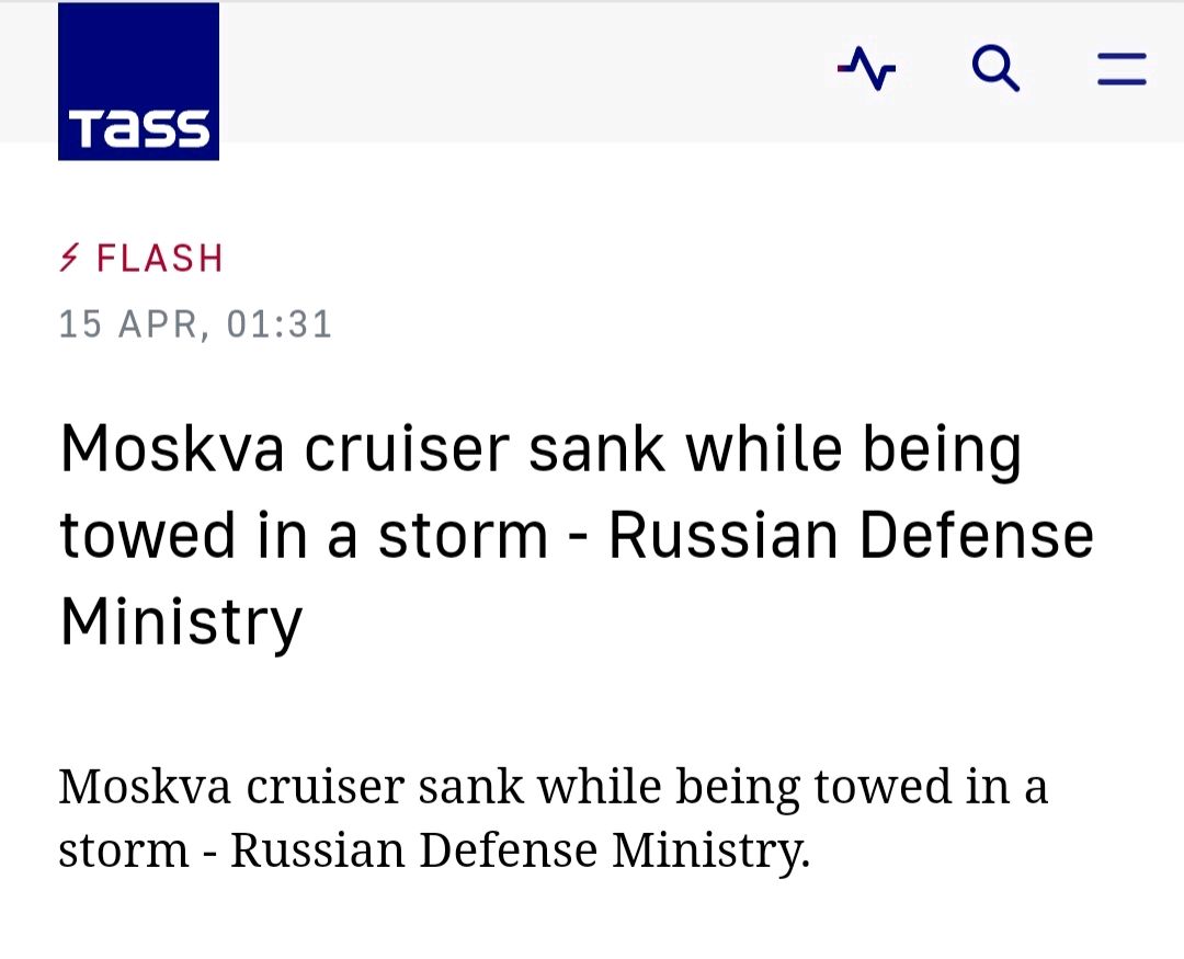 alpha_defense's tweet photo. #Breaking Russian Cruiser Moskva "Sank"
#RussiaUkraineWar
#AlphaDefense https://t.co/EXsLgnIym6