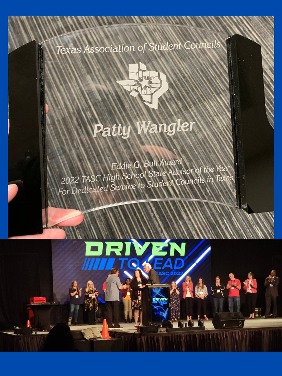 It was amazing to share state conference with some of the StuCo students! I was honored at the conference to receive the Eddie G. Bull 2022 TASC High School State Advisor of the year award from TASC. I was in shock, so I am glad one recorded it! <a href="/TASC_StuCo/">TASC</a> <a href="/MCHS_Rams/">RamNation</a> 🥰🏆💚