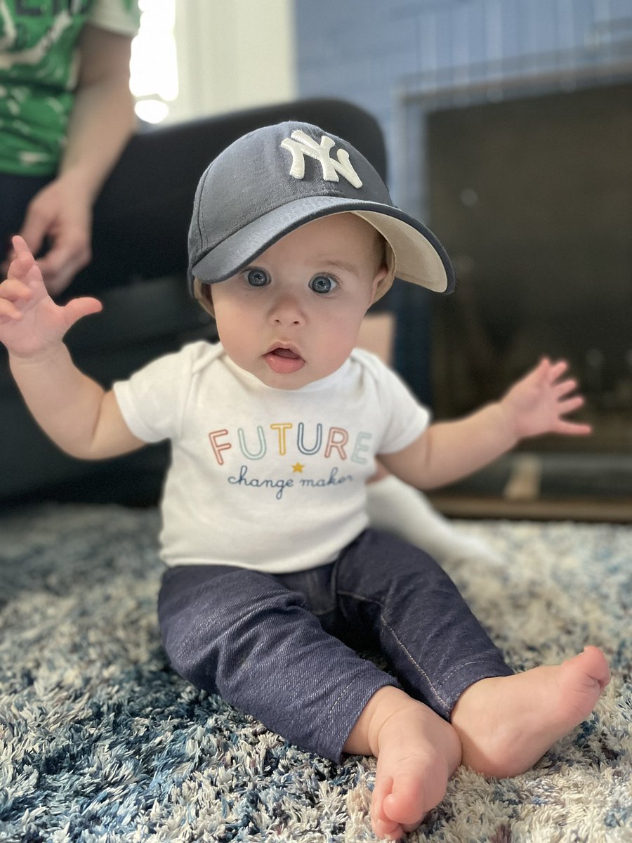 AmyToporek's tweet photo. @YESNetwork @DriveToyota Let’s GO, Bronx Bombers!! Gianna is almost 8 months old and your newest fan! She’s rooting for you and for another win!! #ToyotaPinstripePride #BornAYankeesFan https://t.co/7jn97rfKrj