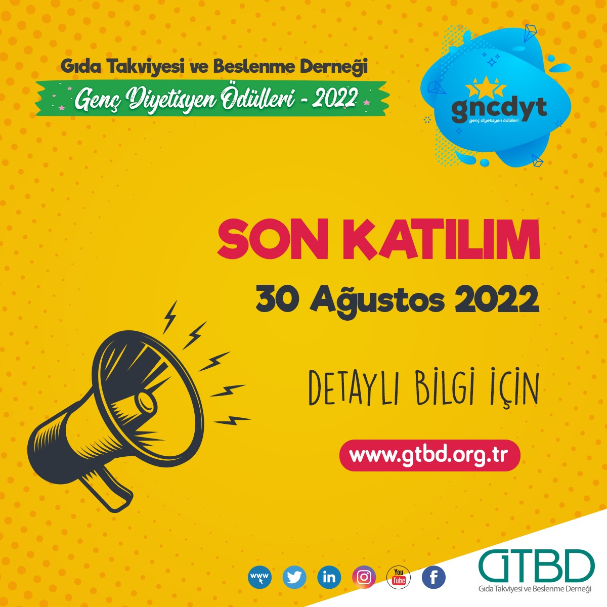 dytmag's tweet photo. Gıda Takviyesi ve Beslenme Derneği'nin 2. Genç Diyetisyen Ödülleri yarışmasına katılmak için;
#gncdyt
#gtbd
#dytmag
Bu fırsatı kaçırmayın! https://t.co/B4PXVVb6Sc
