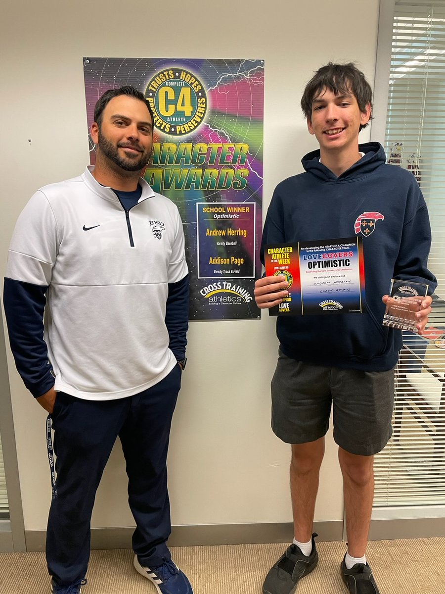 ESD Athletics (@esdathletics) on Twitter photo ESD Athletics has partnered with <a href="/CrossTrainingA/">Cross Training Athletics</a> to promote the character contributions our athletes make to their teams. This week's recipients Addison Page '24 <a href="/ESDxctrack/">ESDxctrack</a> and Andrew Herring '22 <a href="/ESDBaseball/">ESD Baseball</a> were honored for their infectious optimism. Go Eagles! ESD Athletics has partnered with <a href="/CrossTrainingA/">Cross Training Athletics</a> to promote the character contributions our athletes make to their teams. This week's recipients Addison Page '24 <a href="/ESDxctrack/">ESDxctrack</a> and Andrew Herring '22 <a href="/ESDBaseball/">ESD Baseball</a> were honored for their infectious optimism. Go Eagles!