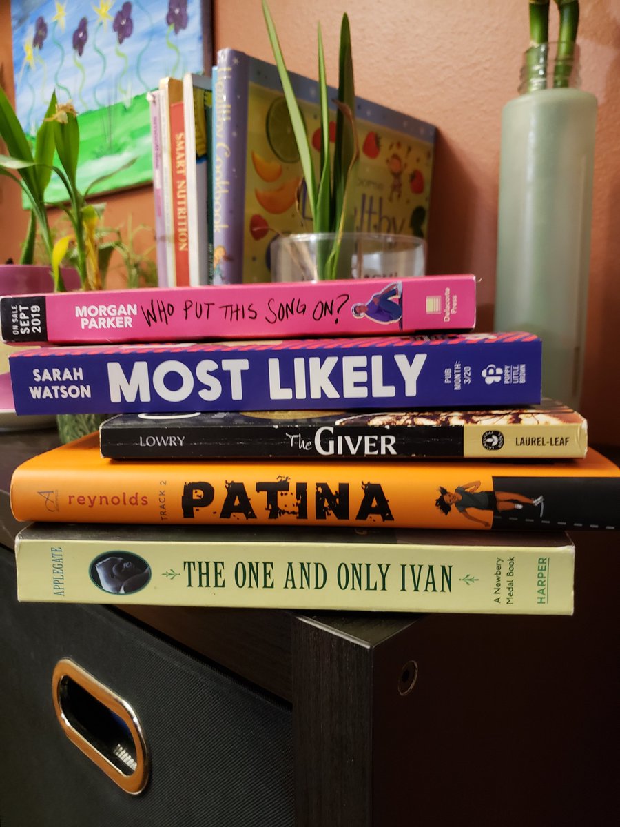 Who Put This Song On?
Most Likely
The Giver
Patina
The One and Only Ivan

If you have any book spine poetry that you would like to share, tag us, and if it's appropriate we'll retweet it!
#Bookish #booklovers #NationalPoetryMonth #poetrycommunity #PoetryMonth #elmont #elmontny