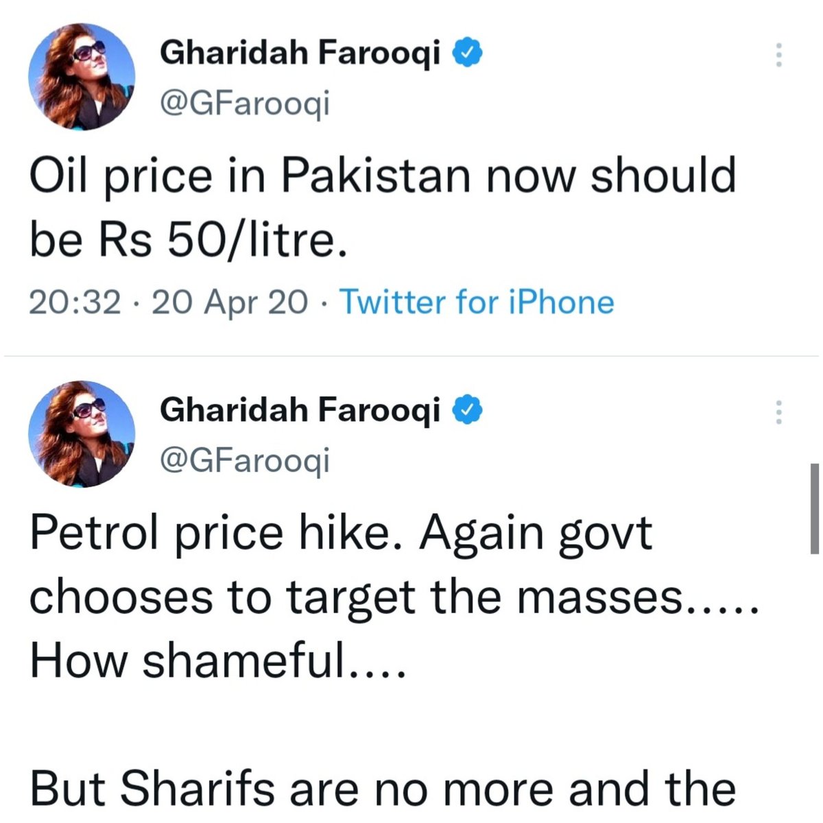 _myanalysis's tweet photo. Petrol price increase in current government vs Petrol price increase in previous government..

And she calls herself journalist.. 
What a shame @GFarooqi 
#PetrolDieselPriceHike #PetrolDieselPrice #petrolprice https://t.co/UDatbSRuW9
