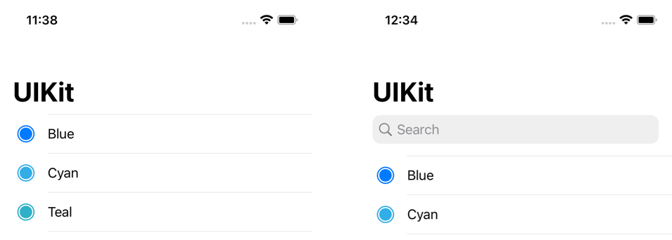 sarunw's tweet photo. In iOS 15, we have a way to add a search controller in SwiftUI with a searchable modifier.

You might not be aware that we can control search bar behavior via an extra argument in SearchFieldPlacement.

https://t.co/TBpaXK5qU6 https://t.co/UQSoC3zK37