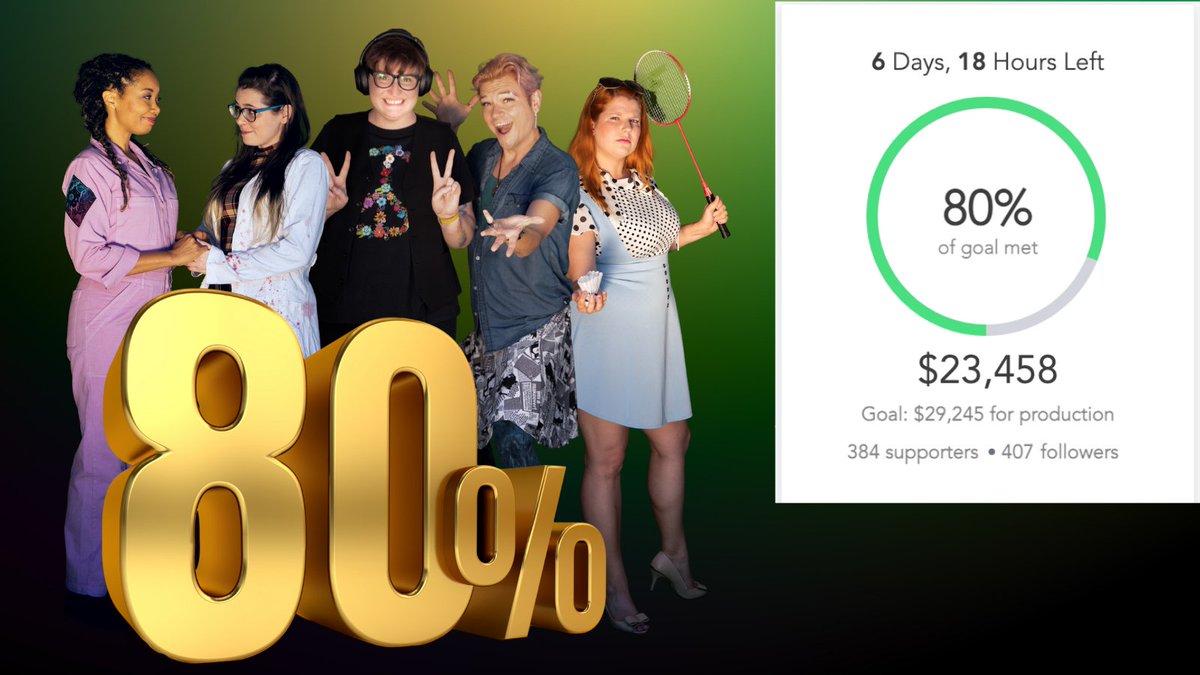 TheDoubleclicks's tweet photo. There are 6 more days to support this project - to get streaming tix, and to be part of our original team!
https://t.co/tf6bmV4LRZ

Director @ashleyjward
by Laser &amp; Aaron Wilson
Producer @KiriCallaghan 
Swing &amp; Operations @msmorganpeters! https://t.co/qpB0CvuuqR