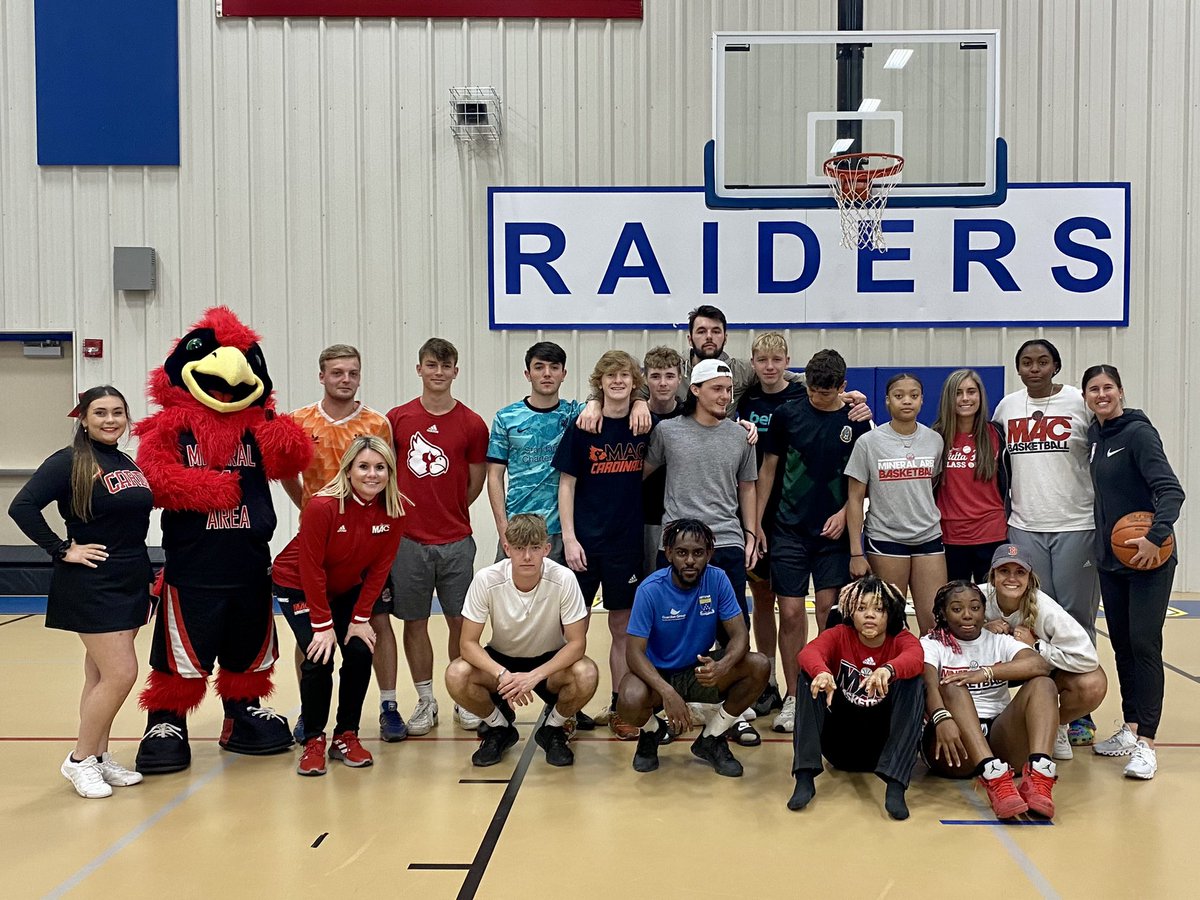 cardswomenbball's tweet photo. MAC Athletes Tour the county today on their day off, and end at NCIS for their MAP Assembly!  You missed out, Natalie Sago reffed both a basketball game and soccer match between WBB, Mens Soccer, and a very tall Keenan!  I’m sure they are ready for testing now! https://t.co/hkBNXlgWsx