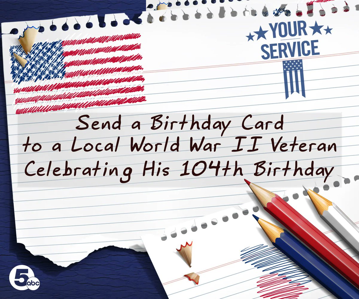 Mike is a WWII veteran who is about to turn 104. Please help News 5 make Mike’s birthday special. Send him a birthday card to 3001 Euclid Avenue, Cleveland, Ohio, 44115, care of Rob Powers, so that we can surprise him on air! And if you know Mike -- shhhhh. It's a surprise.