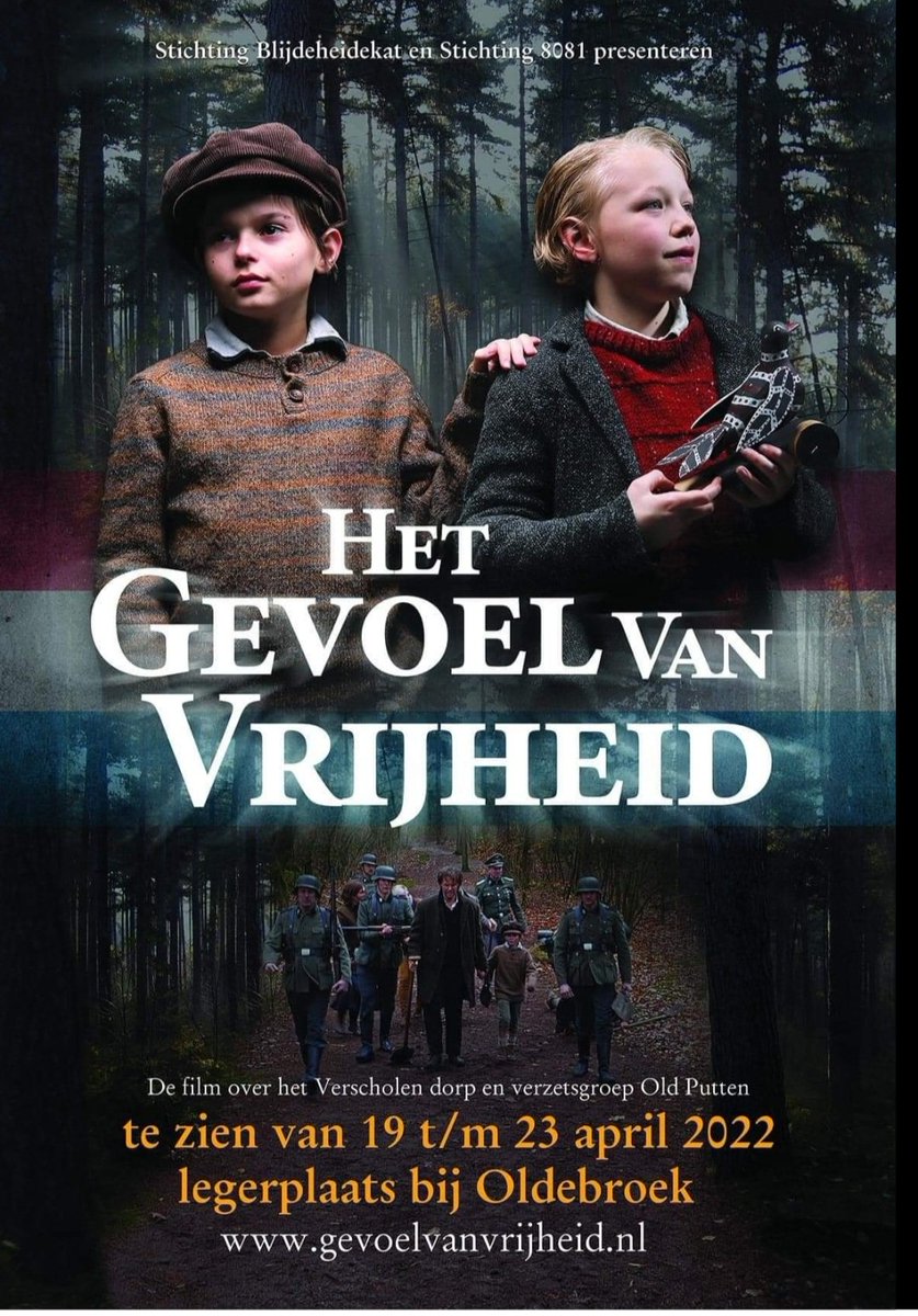 Maandag 18 april gaat de film "Het gevoel van vrijheid" in premiere. Een bijzondere film over het Verscholen Dorp en Verzetsgroep Old Putten. Ik speel een bescheiden rol. Er zijn nog kaarten: gevoelvanvrijheid.nl/kaarten-omruil…