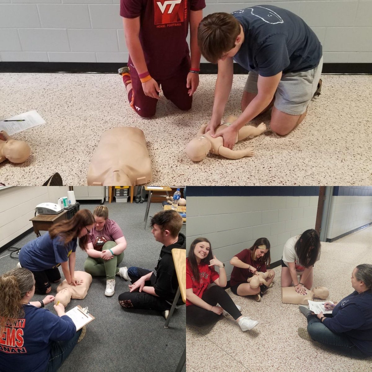 Criminal Justice 2 and Nurse Aide 1 students certifying for CPR. Many thanks to Heart Alert CPR instructors! Eagle Rock Volunteer Fire and Rescue  #ctebtec #cprtraining #CPRSavesLives #thankyou #instructor