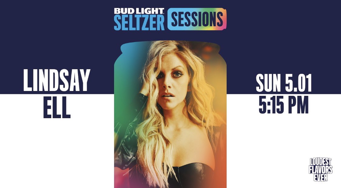 lindsayell's tweet photo. It’s gonna be a party @stagecoach on May 1st! We play on main stage and then at the #BudLightSessionsStage. Can’t wait to see you. @budlight 😎😎 https://t.co/Rqn1dRjtBO