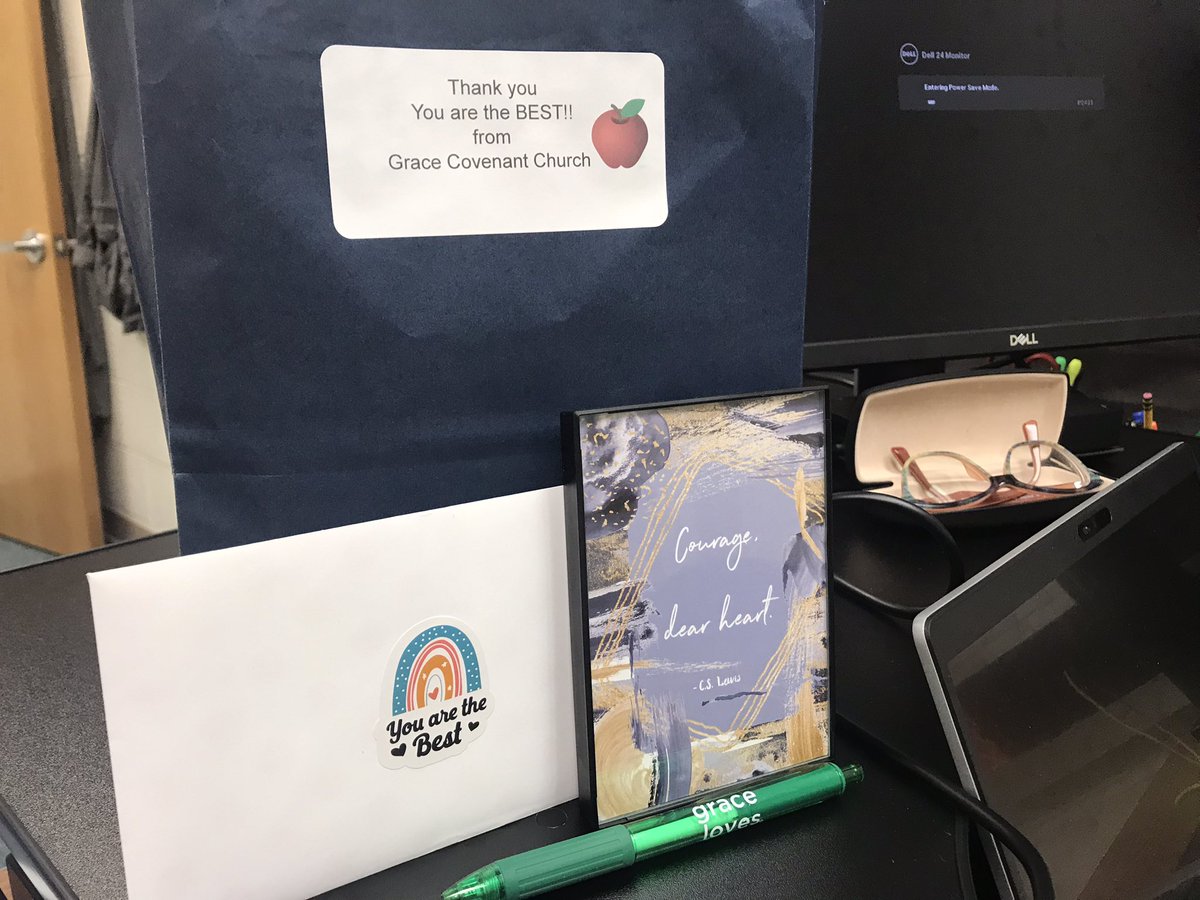 LansdowneEdTech's tweet photo. @gracecov thank you for thinking of the @colinpowelles staff. the kind notes, essential items &amp; treats are greatly appreciated❣️ https://t.co/V9KMwll8qa