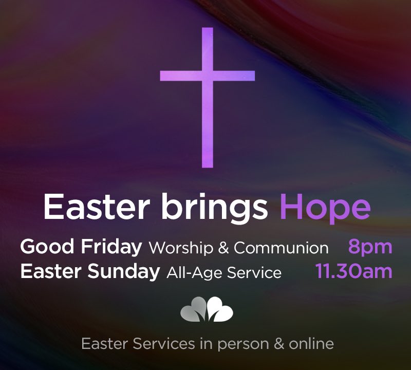 BallynurePres's tweet photo. #EasterBringsHope 💜

Good Friday - a service of worship and communion tomorrow evening at 8pm // Easter Sunday - an all-age celebration from 11.30am.

If you can’t join us in person (it would be great to see you!), please join us online - https://t.co/4ddghYrqsF https://t.co/iNGH8GSXfT