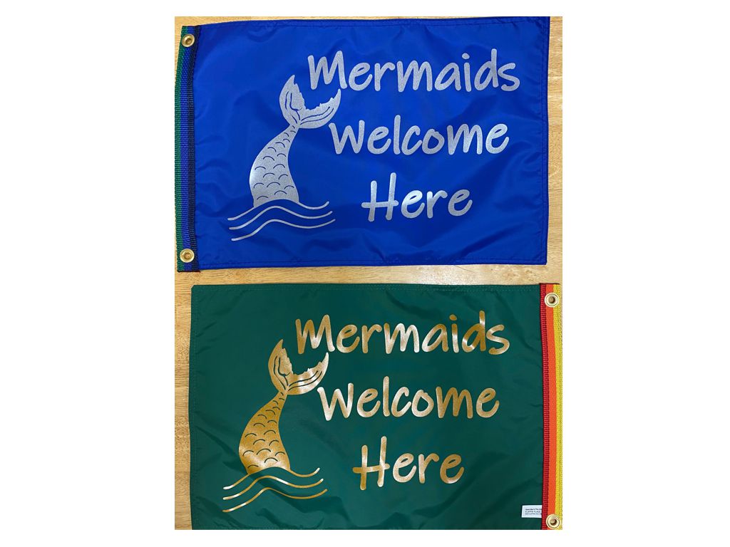 baublesnbooty1's tweet photo. https://t.co/RBCGsr4Q8c Nautical MERMAIDS WELCOME HERE 12" x 18" Green Blue Two Sided 200denier Flag USA #USA #Mermaids #Ocean #12x18 #Doubleside #Flag #Pirated #Treasure #ebayseller https://t.co/Jgx4N3T3OE