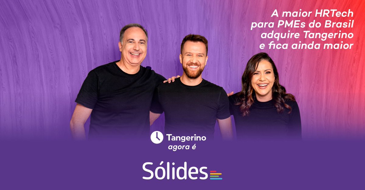 tangerinoapp's tweet photo. Terça-feira concretizamos a união de duas empresas com grande sinergia, duas potências mineiras do ecossistema de startups. 

Vamos entregar uma solução completa de RH e DP para as pequenas e médias empresas, com muito valor para os nossos clientes. 

#VamosJuntos! 💜🧡🚀 https://t.co/4V8gtY64Q3