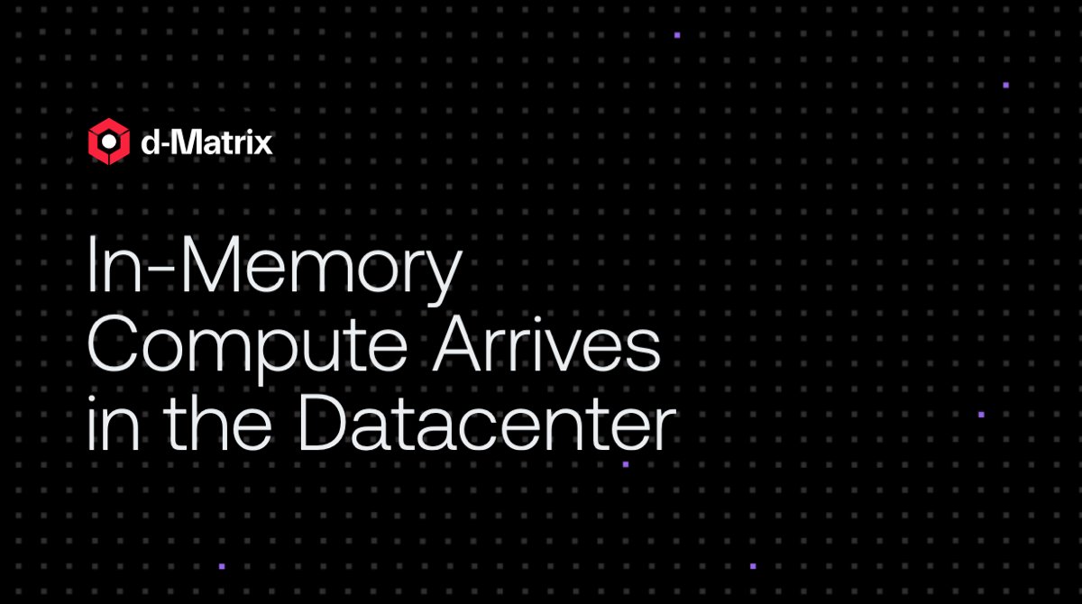 #AI has a challenge; simple physics. 
The #memory wall has been reached with near-memory AI. We've got the answer, in-memory #AIcompute.
d-matrix.ai/technology