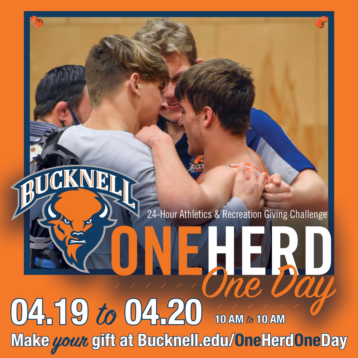 It’s #OneHerdOneDay! 💪

For the next 24 hours, you can make a gift in support of Bucknell Wrestling! 

Give now: givecampus.com/72fx1g