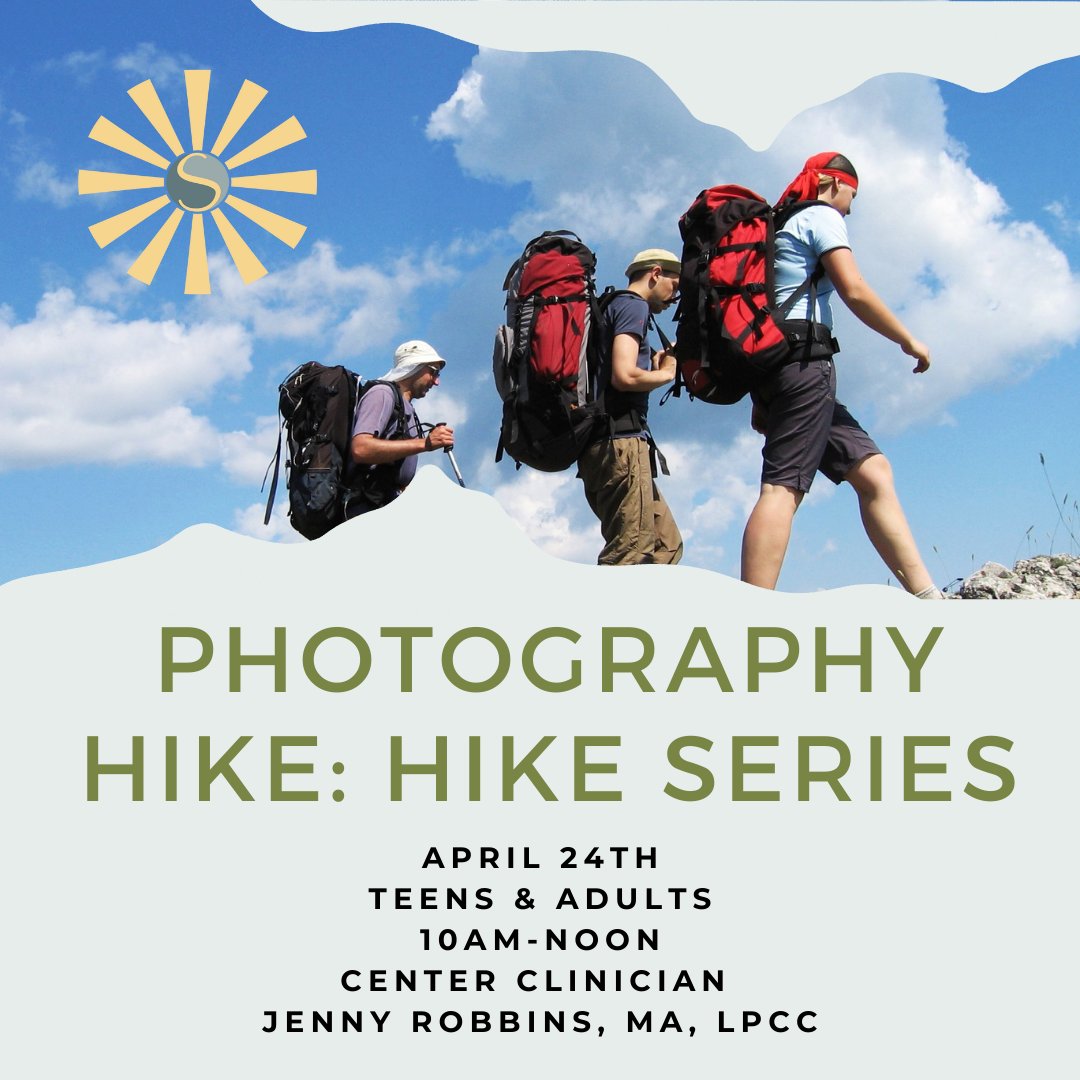 Our photographs can be expressions of emotions. They will tell the world something about how we’re feeling. 

Join our Center Clinician Jenny Robbins on a photography hike! 

More information & sign up here https://t.co/J5ThpVoJMO https://t.co/JTDIkgPf4d