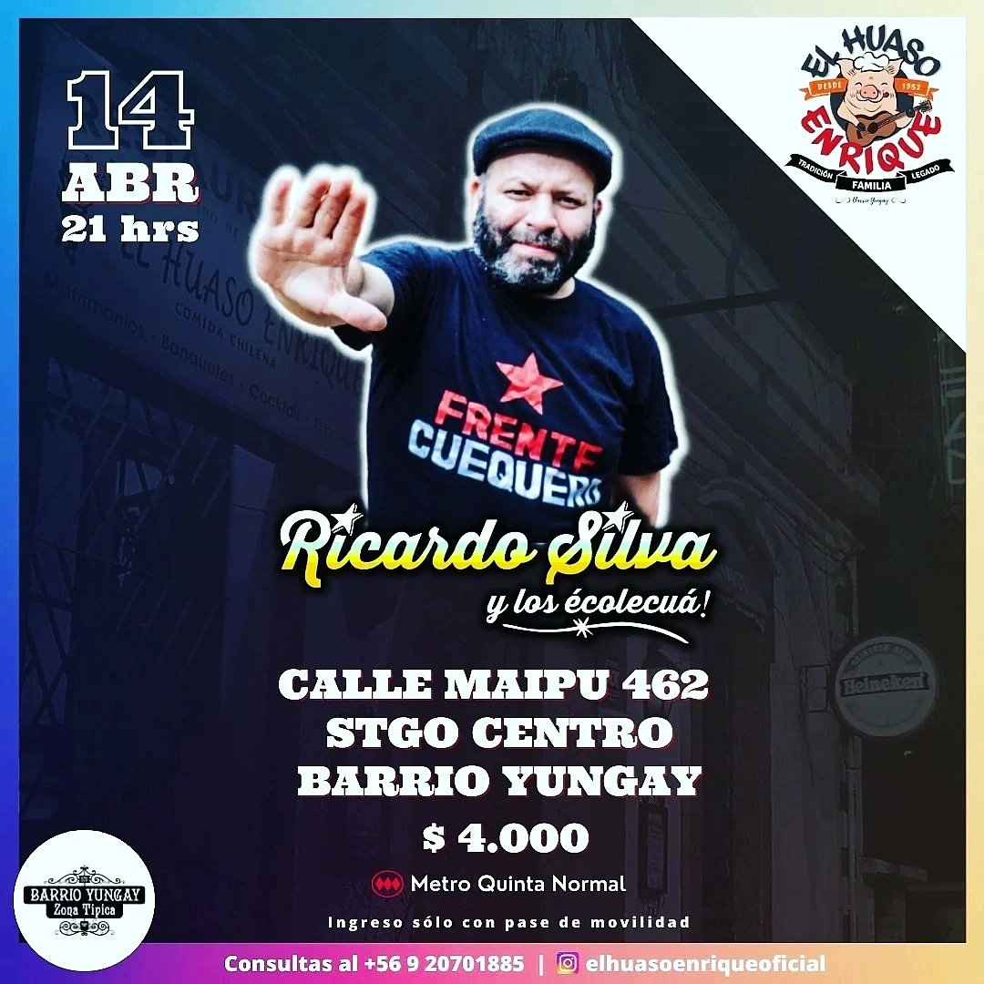 clubmatadero's tweet photo. Hoy Jueves Cuecas con Yapa en el 💥HUASO ENRIQUE💥 con "RICARDO SILVA Y LOS ECOLECUÁ"🔥🔥

@ricardosilvaylosecolecua 
@elhuasoenriqueoficial 
#cuecachilena #cuequeros https://t.co/dxe2EiSMd7