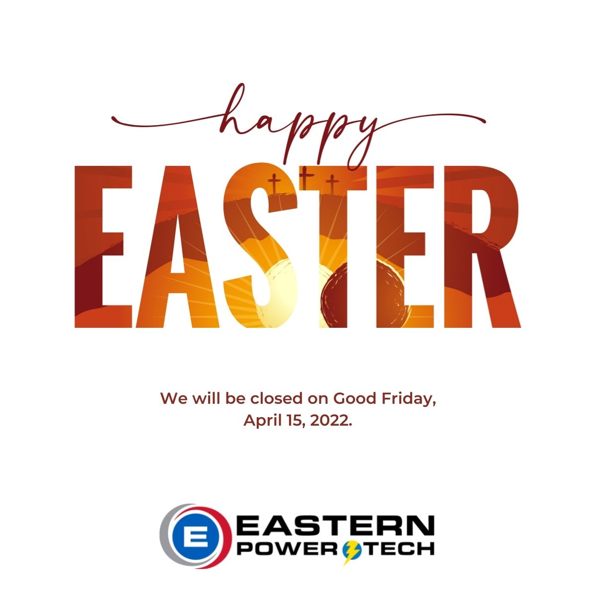 ThePowerTech's tweet image. Our offices will be closed on Friday, April 15 in observance of Good Friday. We hope you and your loved ones have a joyful Easter.