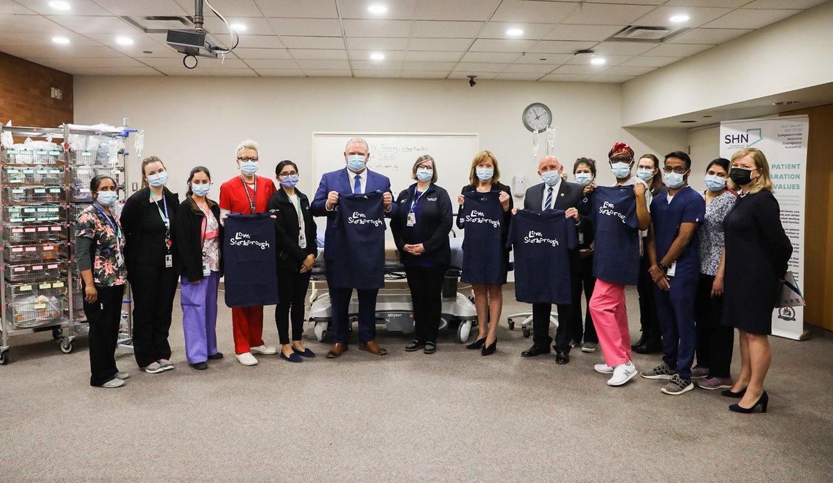 It was a pleasure to join @fordnation at @SHNcares to announce a more than $1B investment in several major redevelopment projects. This will help meet the health care needs of the growing Scarborough community and put an end to hallway health care. news.ontario.ca/en/release/100…