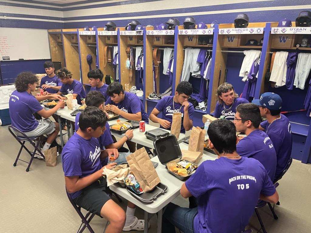WHS_News on Twitter "Panther Baseball pre game meal with goody bags
