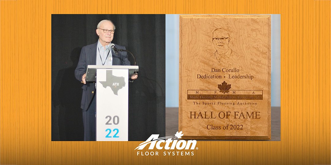 Action Floor Systems (@action_floors) on Twitter photo Dan Corullo, one of the founders of #ActionFloors, was recently inducted into the #MFMA Hall of Fame. If you missed Dan's incredibly inspiring speech, we've got the video right here for you.
📽️ Watch it on YouTube: bit.ly/3ubWisx
<a href="/MFMAsportsfloor/">Maple Flooring Manufacturers Association (MFMA)</a> Dan Corullo, one of the founders of #ActionFloors, was recently inducted into the #MFMA Hall of Fame. If you missed Dan's incredibly inspiring speech, we've got the video right here for you.
📽️ Watch it on YouTube: bit.ly/3ubWisx
<a href="/MFMAsportsfloor/">Maple Flooring Manufacturers Association (MFMA)</a>