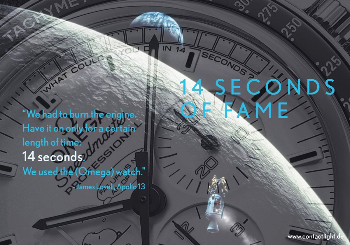 contactlight69's tweet photo. “What could you do in 14 seconds?
Omega Speedmaster Professional, the watch that saved Apollo 13
#14Seconds
#Apollo13
https://t.co/k0GP6k66y9
https://t.co/7JAYAsAx7A https://t.co/9avijye7fx