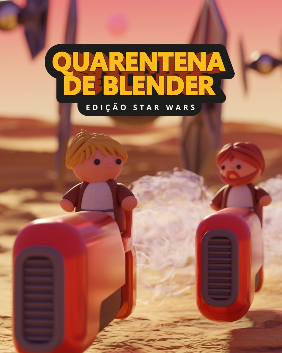 revolutionartes's tweet photo. SIM, NA PRÓXIMA QUARENTENA DE BLENDER VOCÊ VAI APRENDER A FAZER UMA CENA DE STAR WARS  😍🥰✨

No come��o de maio, vou dar uma semana de aulas gratuitas pra você compor a sua própria cena!

Bora aprender 3D?

Se inscreve no link que tá aqui nos comentários 👇 https://t.co/P6hmBKaKqo