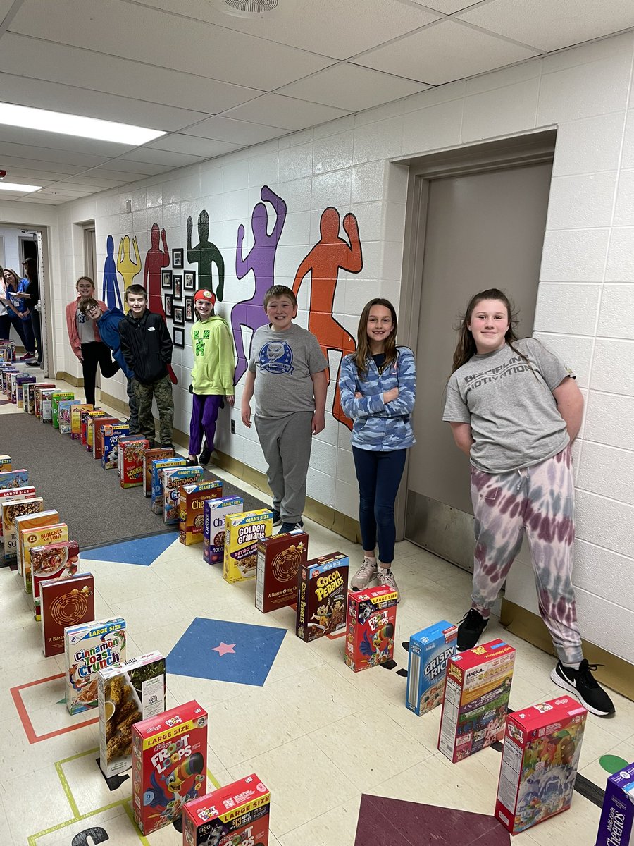 These kids are awesome. Thank you 5th grade for some fun with cereal donations today. #kurtzpride