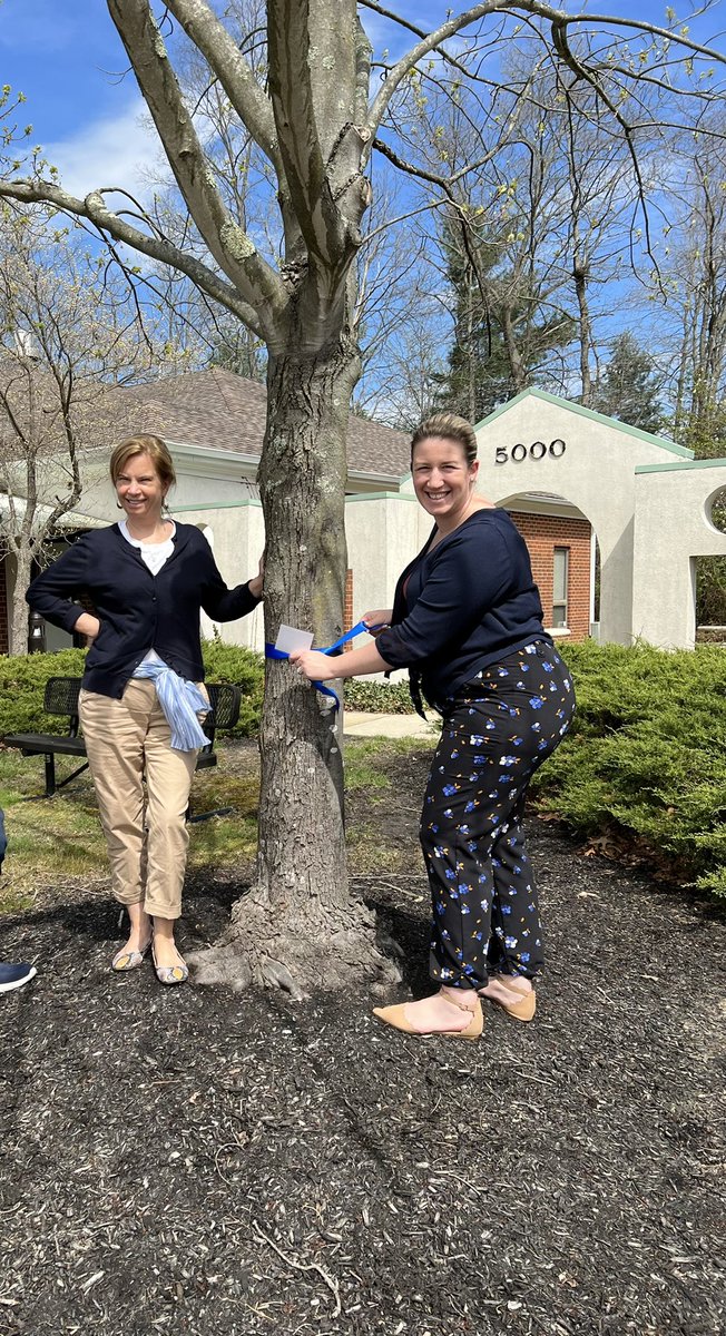 BCRiverfront's tweet photo. @NJDCF today @preventionplus1 ED Libby Majewski and staff of our #PinelandsFamilySuccessCenter tied a blue ribbon near our office to recognize #ChildAbusePreventionMonth https://t.co/OAIZDxZVS1