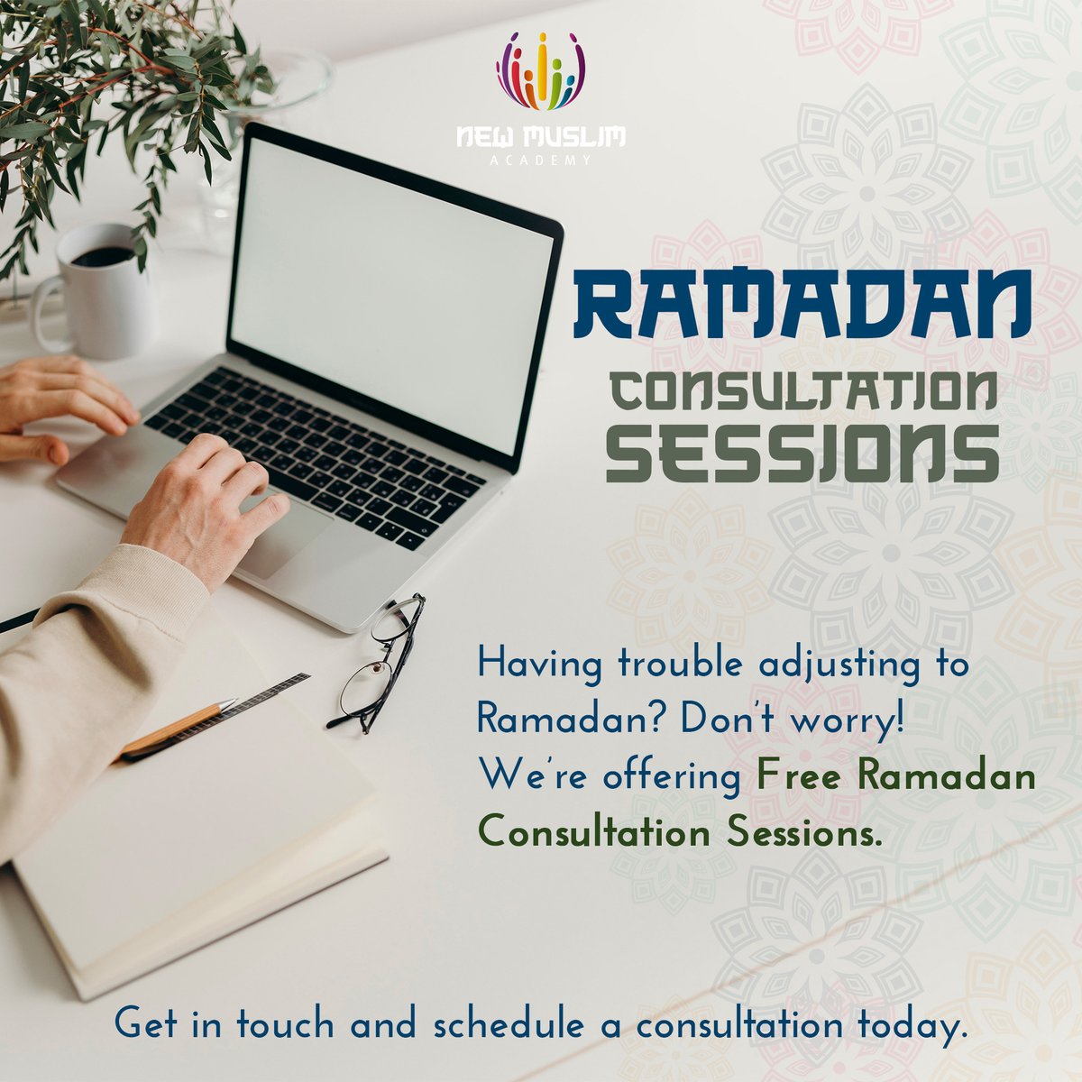NewMuslimAcadem's tweet photo. This #Ramadan, take advantage of our FREE #consultation sessions to help you navigate the month with clarity and confidence. Book your slots today at: https://t.co/kogSUgWvzZ
#newtoislam #ramadansupport https://t.co/A0F42cAtEz