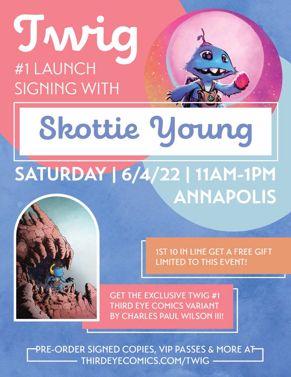 Third Eye Comics (@thirdeyecomics) on Twitter photo THIS JUNE -- comics superstar <a href="/skottieyoung/">skottie young</a> returns to THIRD EYE to launch he & <a href="/kstrahm/">Kyle Strahm</a>'s new <a href="/imagecomics/">Image Comics</a> hit: TWIG! Get the full scoop on this must-read for fans of THE DARK CRYSTAL, STUDIO GHIBLI, & more here: thirdeyecomics.com/blogs/event-sp… THIS JUNE -- comics superstar <a href="/skottieyoung/">skottie young</a> returns to THIRD EYE to launch he & <a href="/kstrahm/">Kyle Strahm</a>'s new <a href="/imagecomics/">Image Comics</a> hit: TWIG! Get the full scoop on this must-read for fans of THE DARK CRYSTAL, STUDIO GHIBLI, & more here: thirdeyecomics.com/blogs/event-sp…