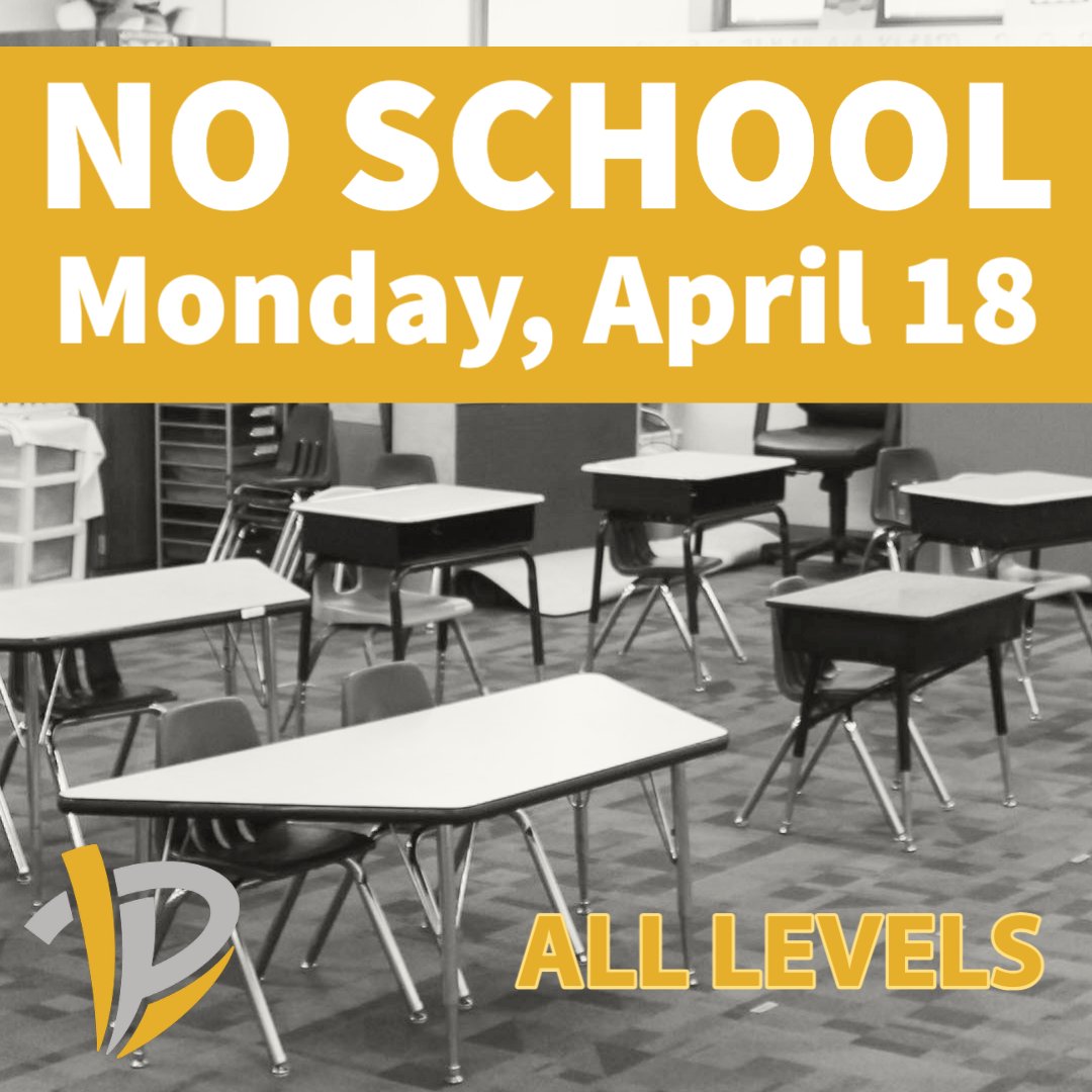 Reminder: There is no school this Friday the 15th or Monday the 18th! Monday is a staff development day for all levels. Enjoy the extra long weekend!