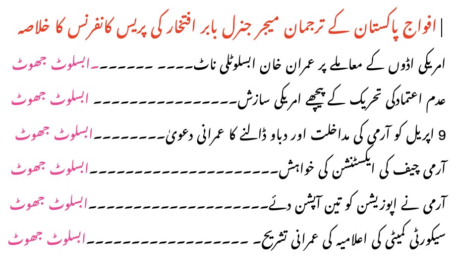 SaleemKhanSafi's tweet photo. ترجمان افواج پاکستان میجر جنرل بابر افتخار کی پریس کانف��نس کا خلاصہ https://t.co/zT5emlPe8g