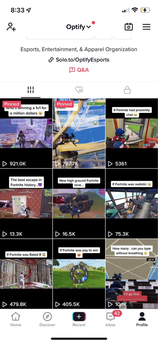 OptifyRex's tweet image. This week with @OptifyEsports 📲
- 2 videos reaching 400k+ views 
- 1k+ followers gained