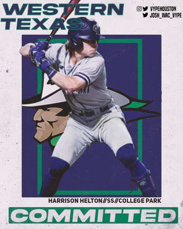 I’m super excited to share that I’ve committed to Western Texas College to play Juco baseball. A special thanks to all my coaches and teammates for your support and encouragement. It has been a blessing to have you all in my life. @cpcavaliers @HPac2019 @WTCbaseball