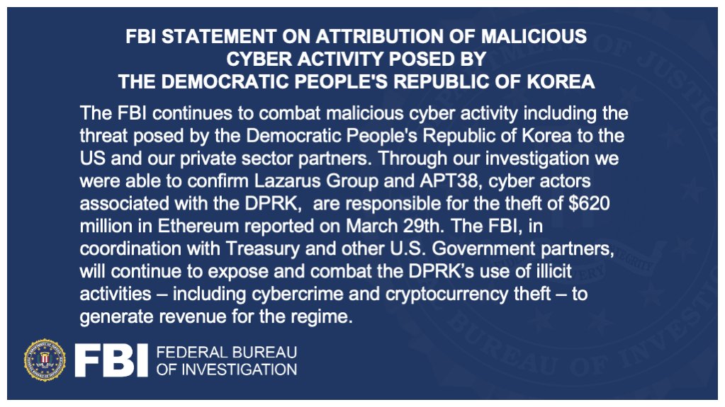 FBI Statement on Attribution of Malicious Cyber Activity Posed by the Democratic People's Republic of Korea 